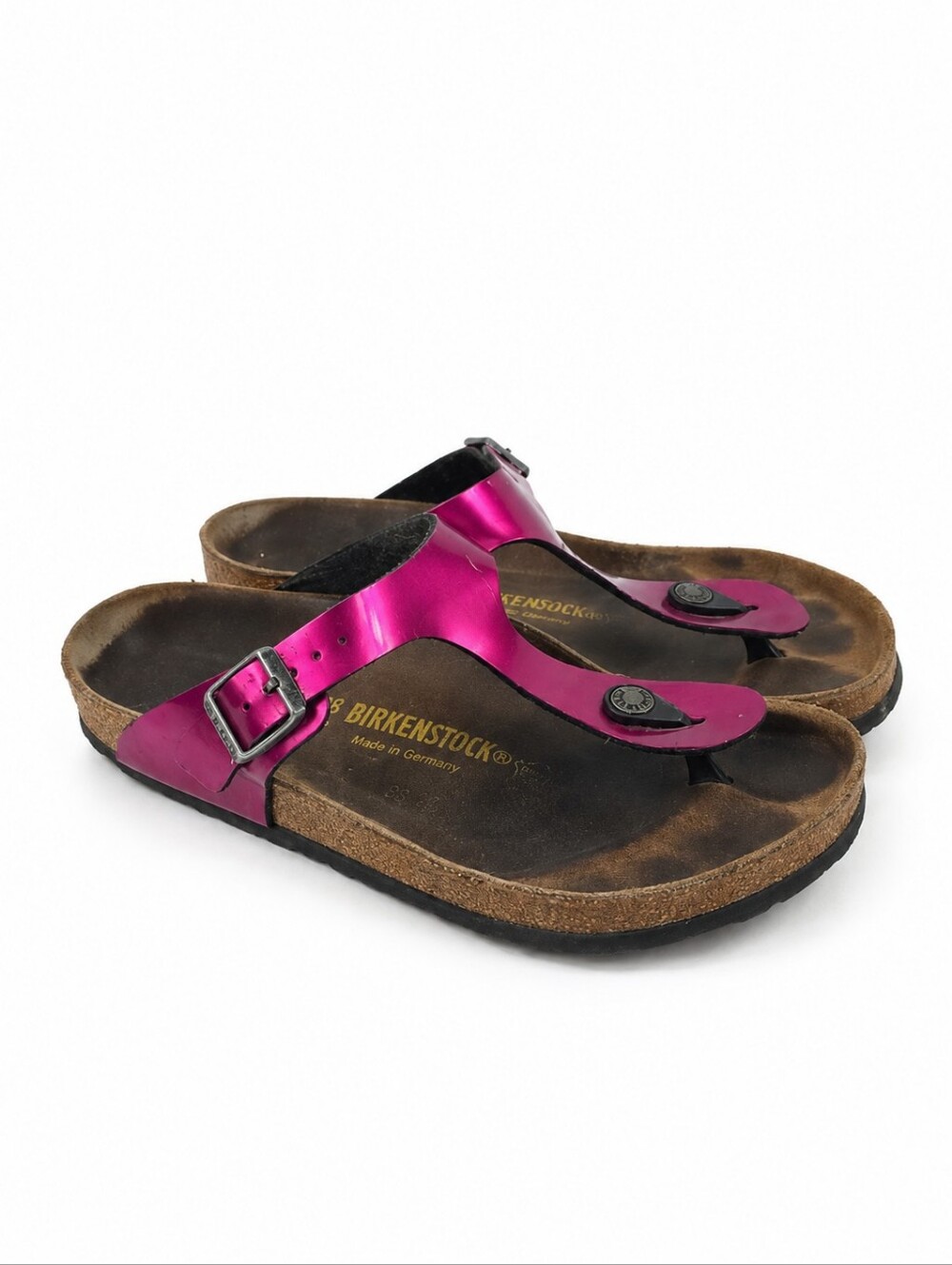 Birkenstock Gizeh Pink Leather Women's Sandals Size EU 38 - US 7